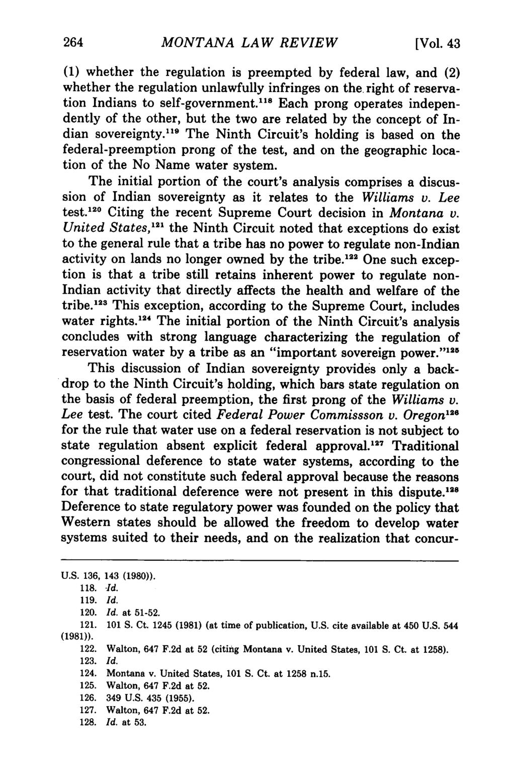 Montana Law Review, Vol. 43 [1982], Iss. 2, Art. 7 MONTANA LAW REVIEW [Vol.