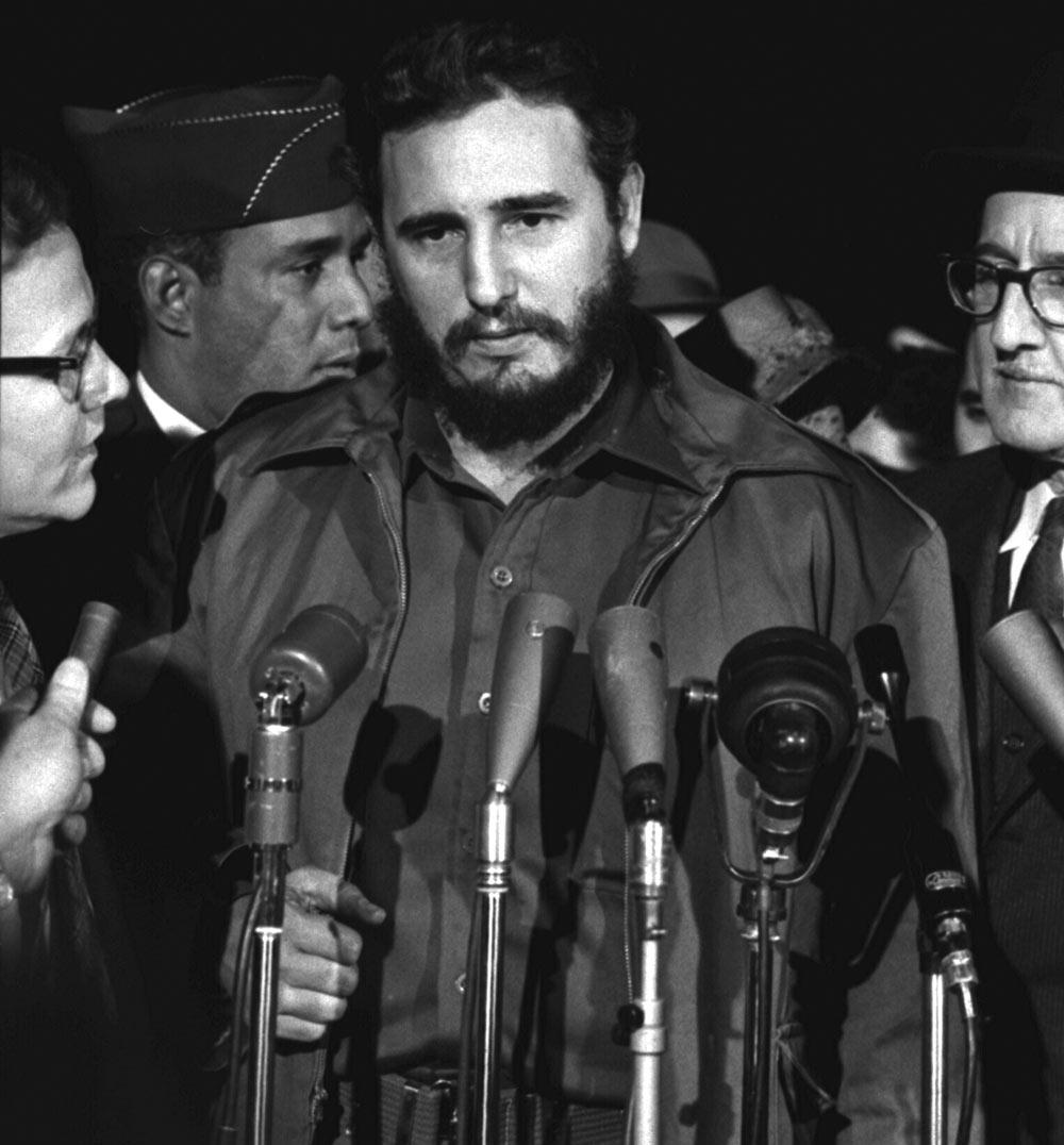 P L A C A R D K Cold War Conflicts After Fidel Castro overthrew the Cuban government in 1959, he toured the United States.
