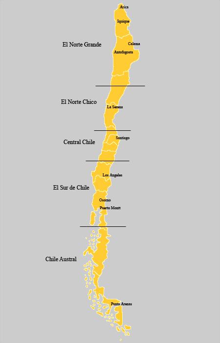 Appendix 1: A map of Chile and its geographical regions.