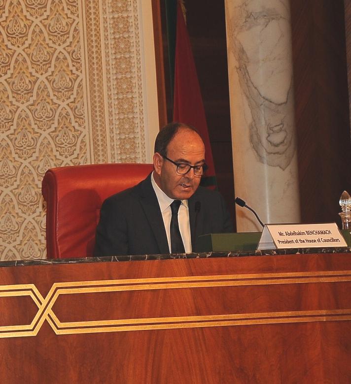 Abdelhakim Benchamach, President of the House of Councillors of Morocco, who stressed that the goals and aspirations of citizens are changing - especially younger citizens, who grew up in the digital