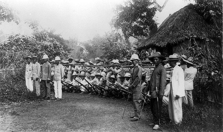 Philippine- American War The first battles of the Spanish-American War took place in the Philippines, another Spanish colony in which Spain refused to grant independence to rebels fighting a
