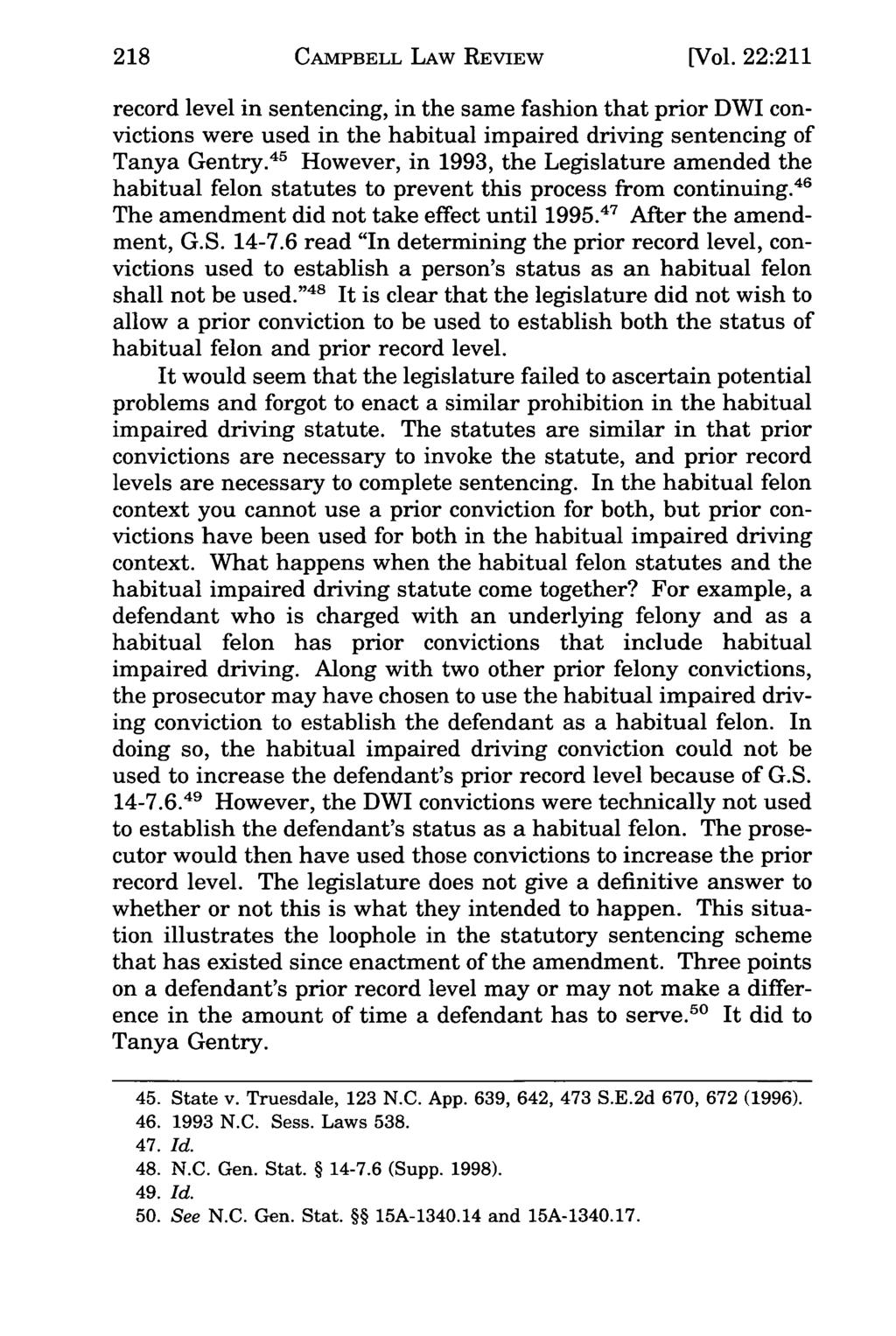 Campbell Law Review, Vol. 22, Iss. 1 [1999], Art. 7 CAMPBELL LAW REVIEW [Vol.