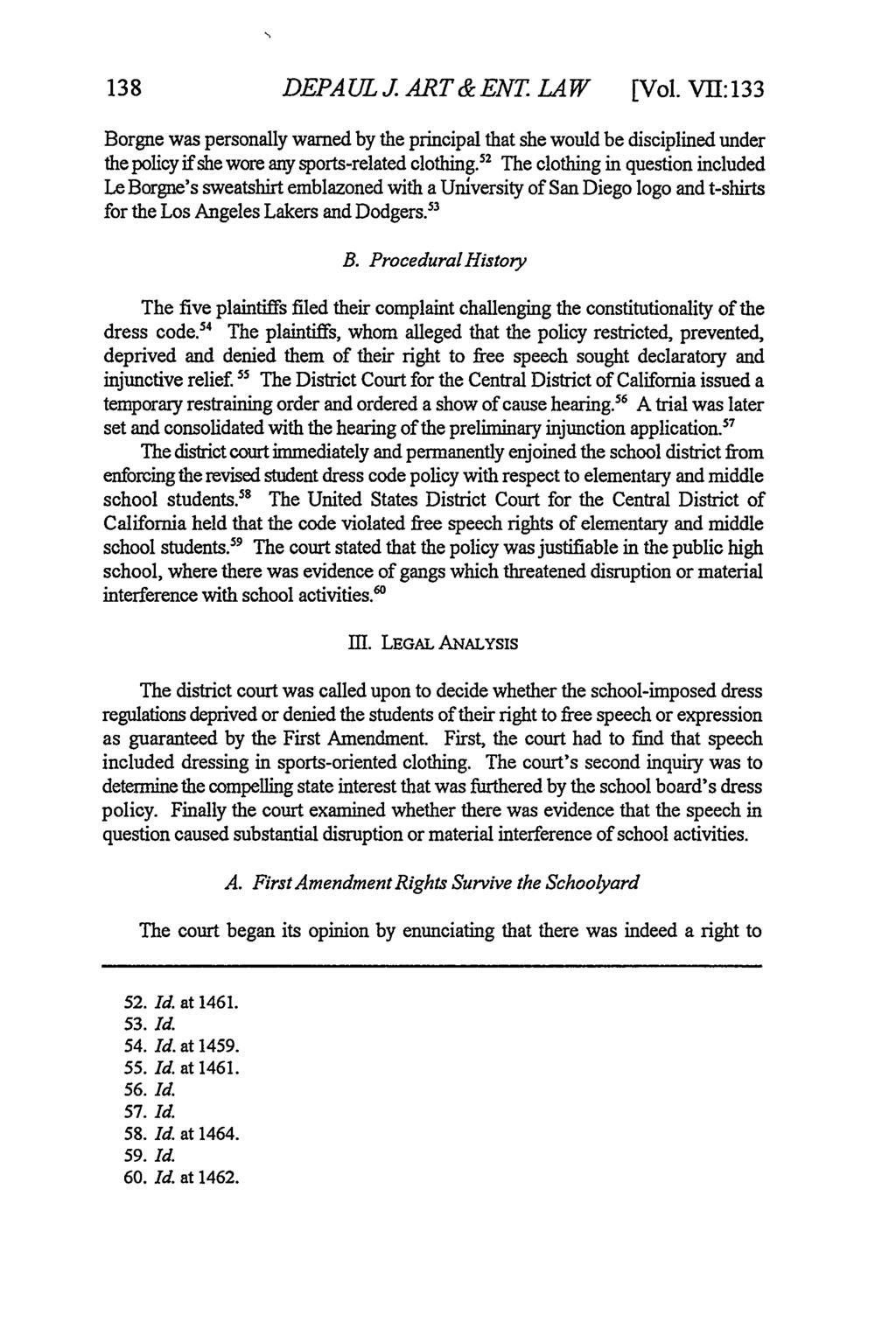 DePaul Journal of Art, Technology & Intellectual Property Law, Vol. 7, Iss. 1 [], Art. 6 DEPAULJART&ENT LAW [Vol.