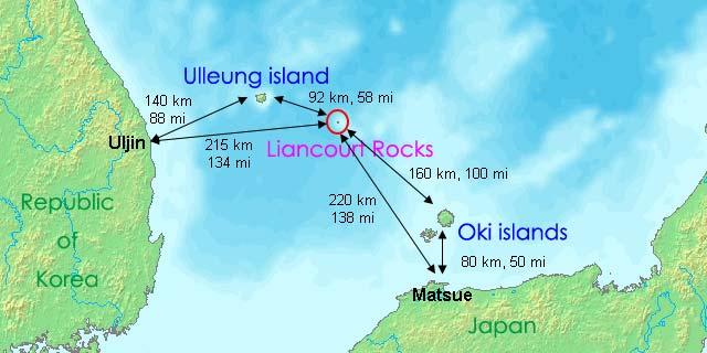 2.3.3. Takeshima / Dokdo / Liancourt Rocks Islands In 1905, Korea and Japan both formally incorporated the Takeshima / Dokdo islands into their territory. The two little 0.