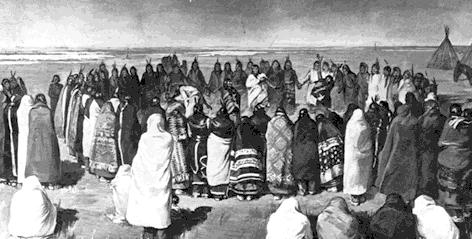 Ghost Dance During a total eclipse of the sun, Wovoka, a holy man, claimed he received a message from the Creator that soon an Indian messiah would come and the world would be free of the white man.