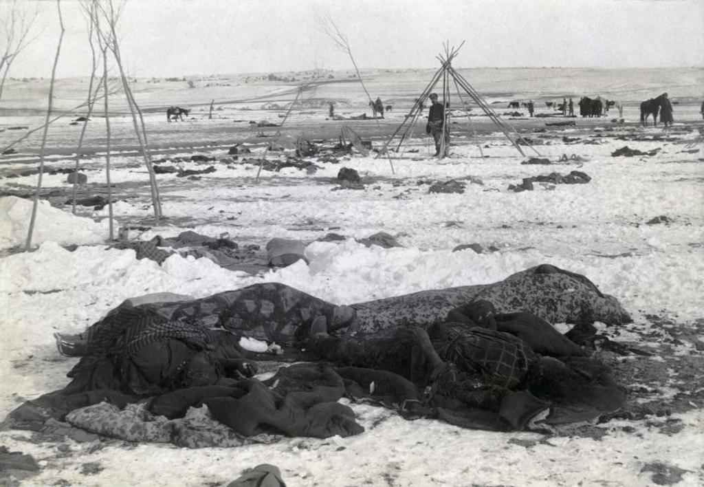 Wounded Knee After Sitting Bull died, several hundred of his people fled to an area of South Dakota called Wounded Knee. U.S. soldiers went there to confiscate weapons from the Sioux.