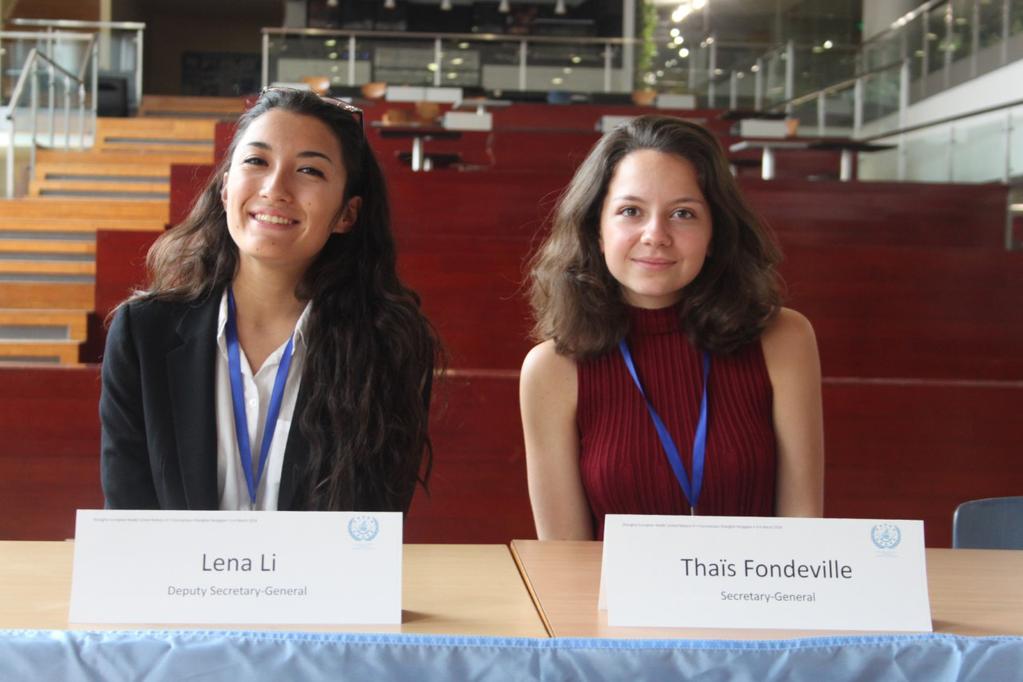 3 Interview with the French secretariat general, Thais Fondeville and Lena Li Q: So, we can start this interview with introductions. Could you also give a brief history of your MUN experience?
