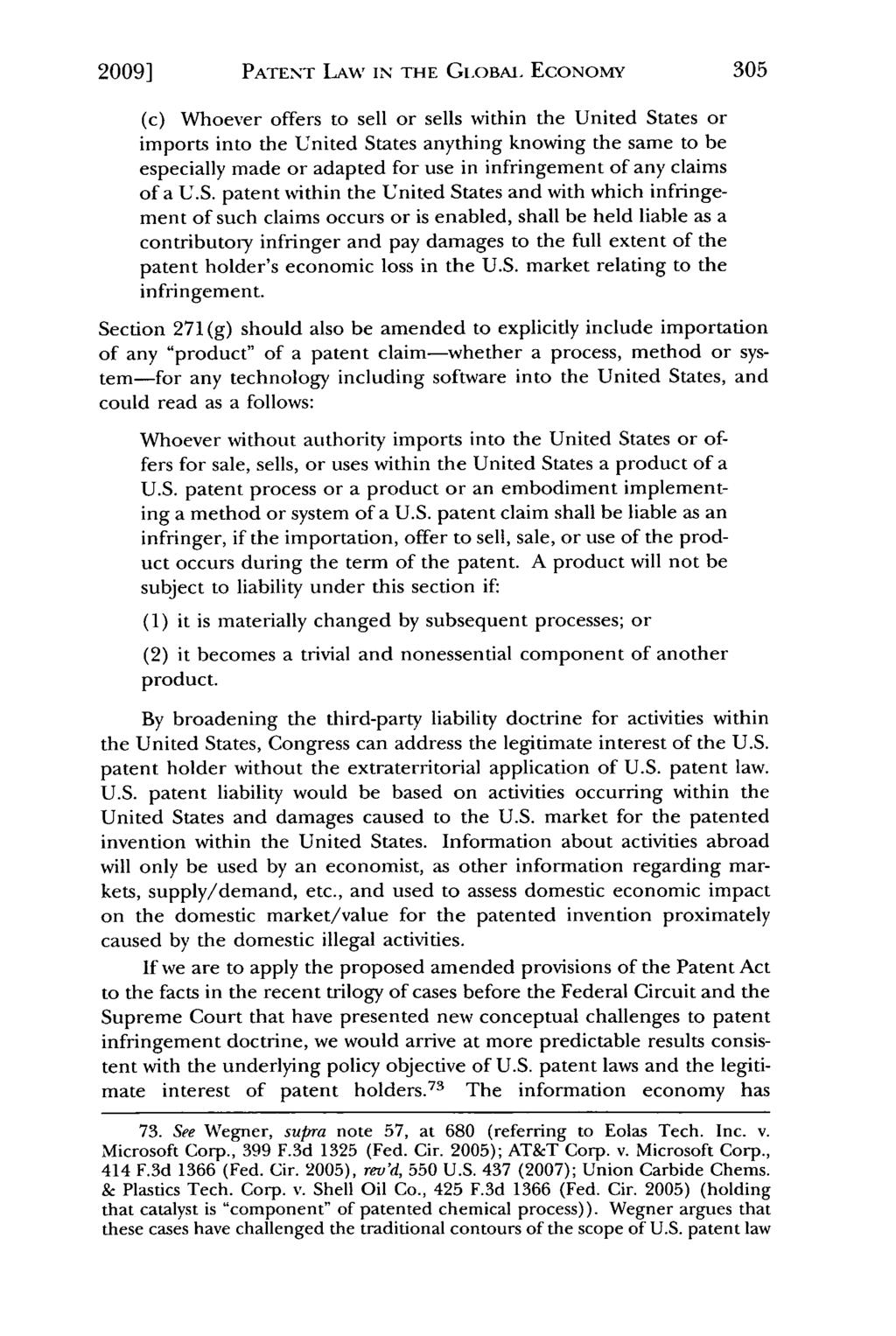 2009] Keyhani: Patent Law in the Global Economy: A Modest Proposal for U.S.