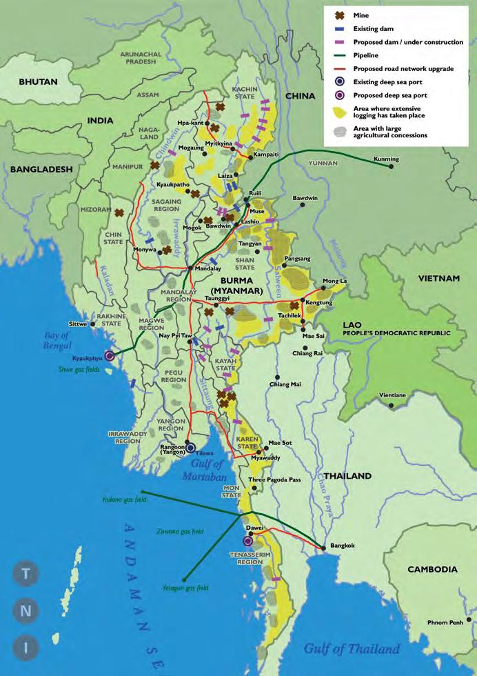 Foreign Investment in Ethnic Areas Map 3 - Investment in Burma s Borderlands This map gives an
