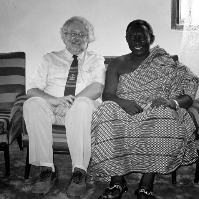 86 Now President John Kufuor of Ghana (right) at his family house in Kumasi with Prof. Don Ray.