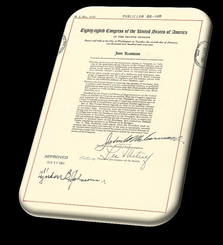 Resolution which gave Johnson the authority to,