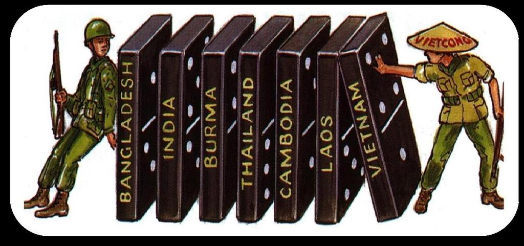 THE DOMINOS In 1954 Eisenhower mad public his domino theory on containment in Southeast Asia. You have a row of dominoes set up. You knock over the first one, and.