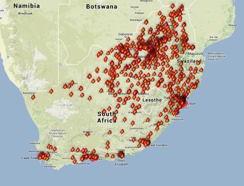 Hotspots for service delivery protests in SA http://marionwalton.