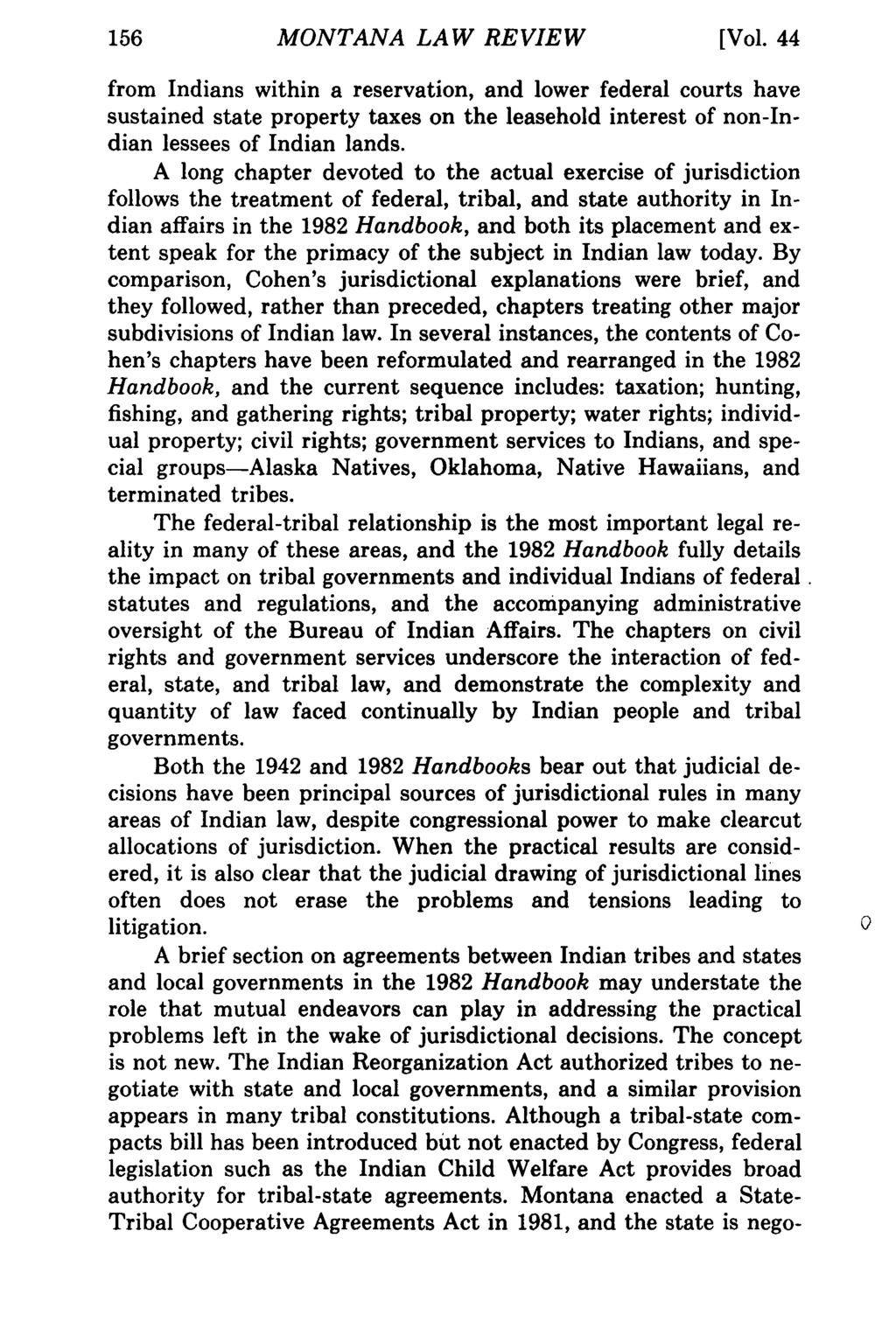 MONTANA LAW REVIEW Montana Law Review, Vol. 44 [1983], Iss. 1, Art. 8 [Vol.
