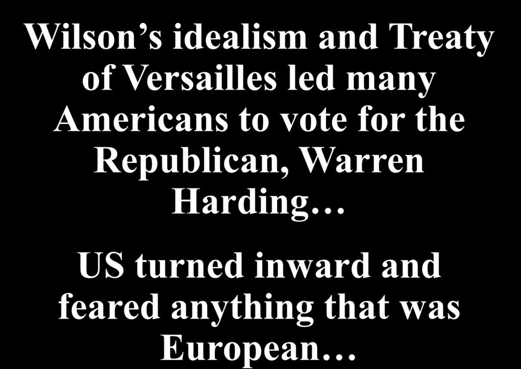 vote for the Republican, Warren Harding US