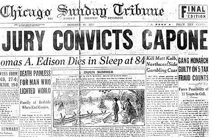 bootlegger Scarface 60 million yr (bootleg alone) Capone took control of the Chicago liquor