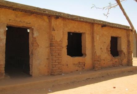 School building in Farchana before and after rehabilitation.
