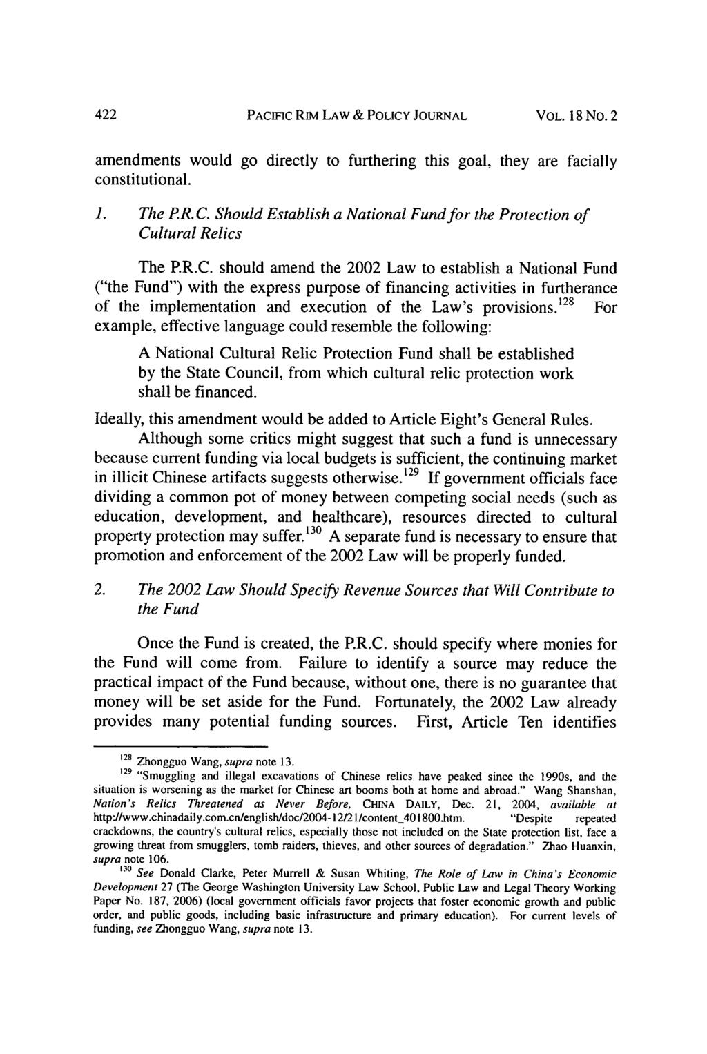 PACIFIC RIM LAW & POLICY JOURNAL VOL. 18 No. 2 amendments would go directly to furthering this goal, they are facially constitutional. 1. The P.R. C.