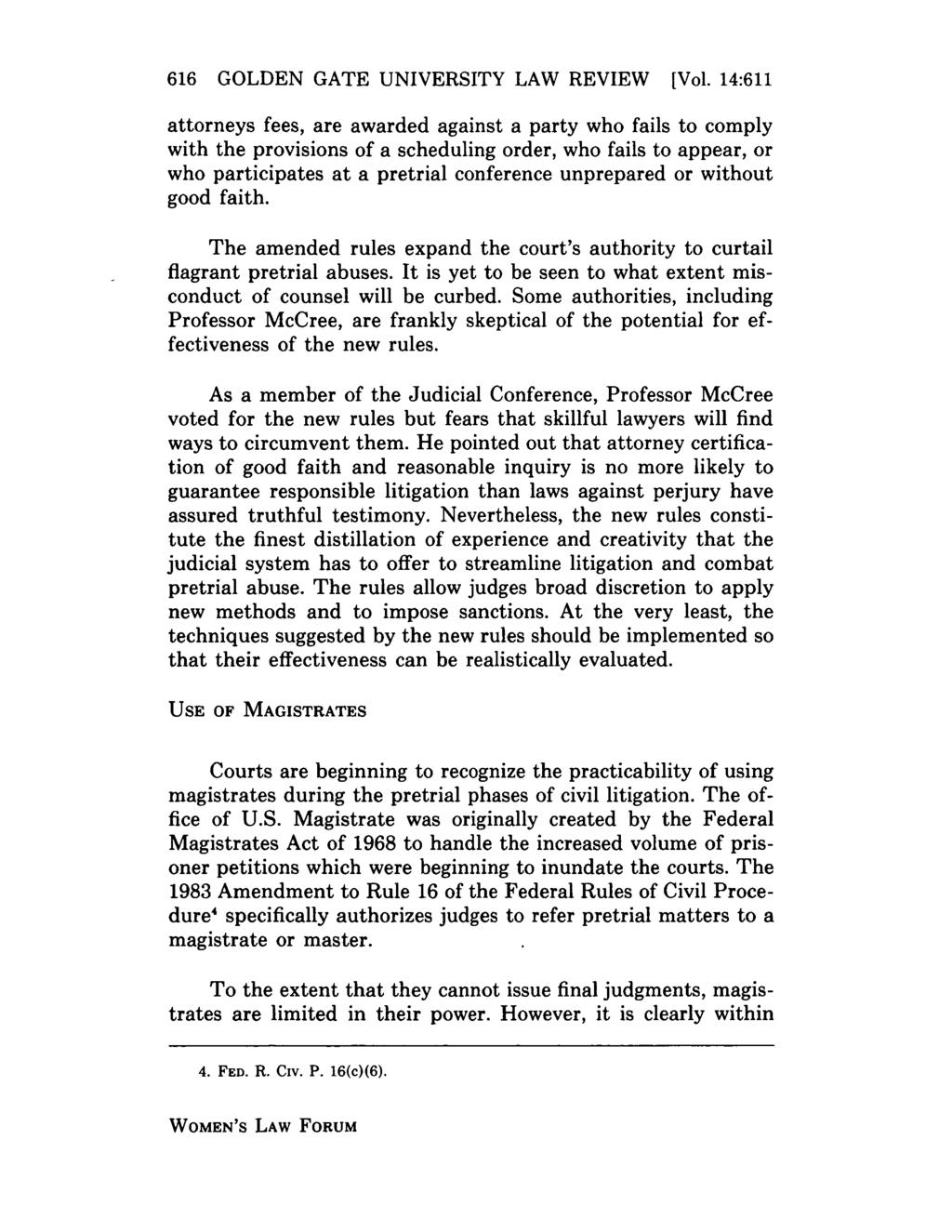 Golden Gate University Law Review, Vol. 14, Iss. 3 [1984], Art. 8 616 GOLDEN GATE UNIVERSITY LAW REVIEW [Vol.