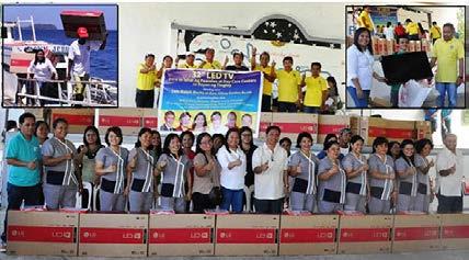 Inihatid ni 2nd District BM Amy Alvarez ang 31 LED TV, na handog ng Pamahalaang Panlalawigan ng Batangas, sa pangunguna ni Gov.