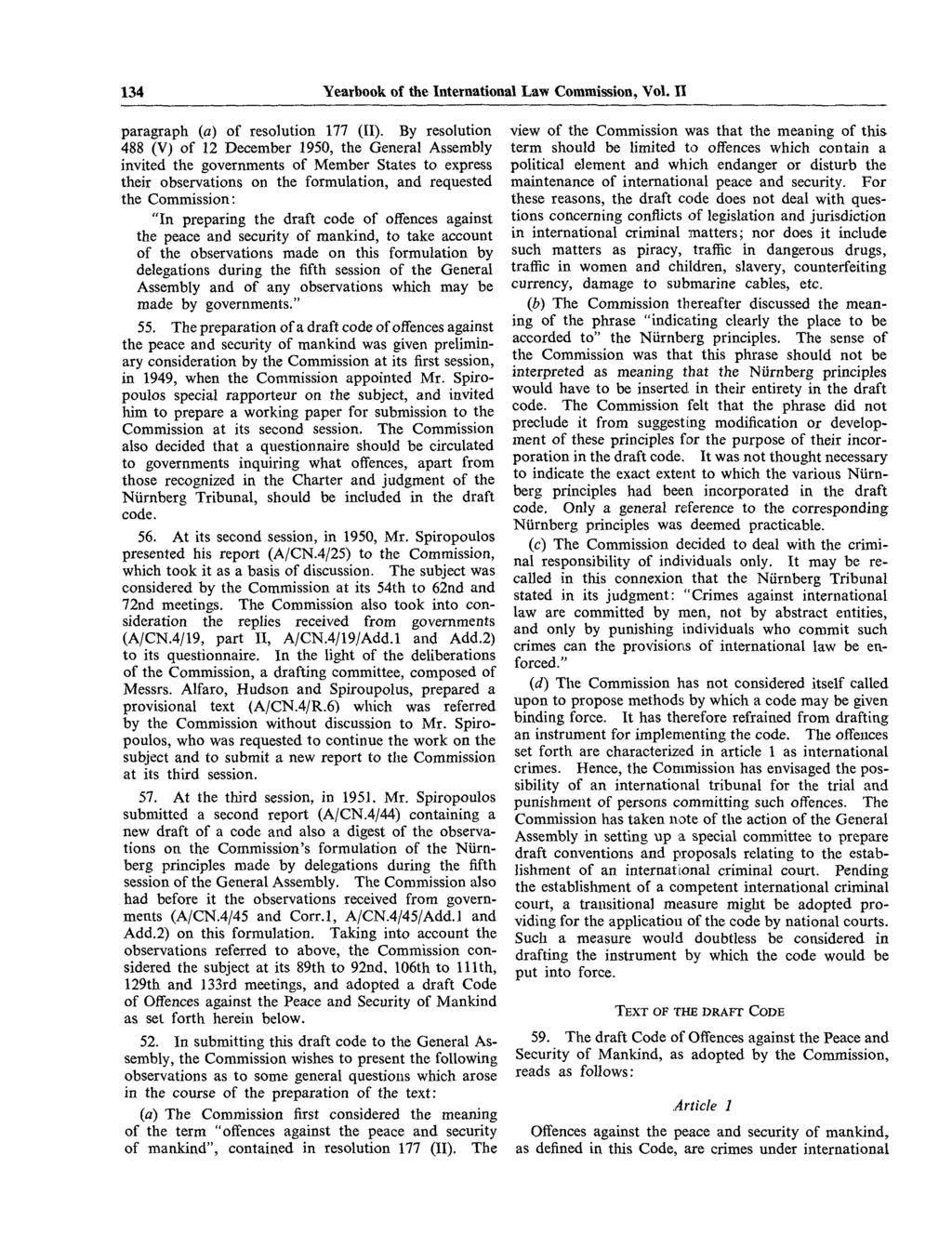 134 Yearbook of the International Law Commission, VoV. II paragraph (a) of resolution 177 (II).