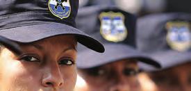 law enforcement, which pioneered the concept in once high-crime urban areas in cities like New York New police officers take to the streets: 200 new officers were sworn in to the National Civilian