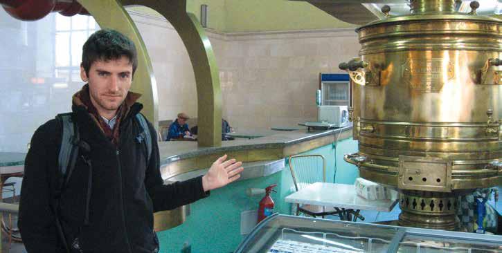 Taking a break from his work in Moscow, Schaaf visits Kharkiv and sees the world s largest samovar at the train station (2008). His studies paid off.