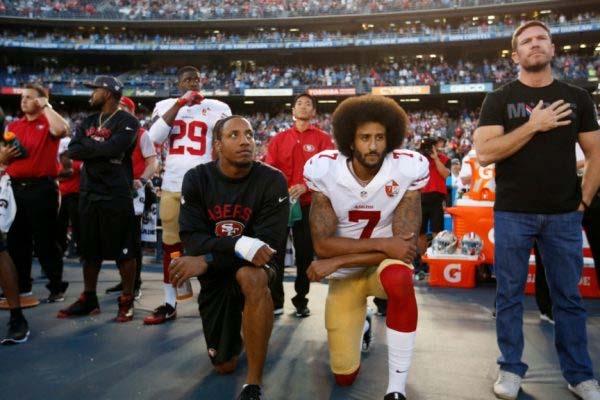 Hypo 3: Take a Knee But Not if You are a Public Employee? An NFL player kneels when the National Anthem is played to support Black Lives Matter and is suspended by NFL guidelines.