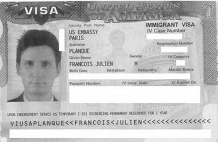 Immigrant Visa Registration number =