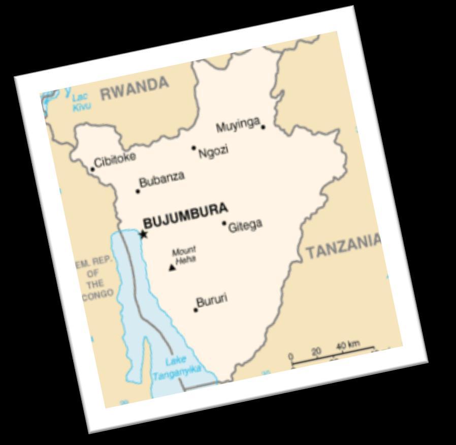 A BRIEF HISTORY OF THE 1972 BURUNDIANS Burundi is roughly the size of Maryland and has a