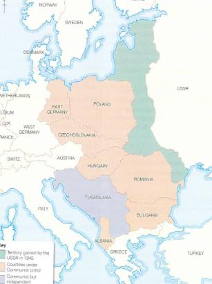 Appendix 1: Map that shows the countries that the Soviet Union managed to put under