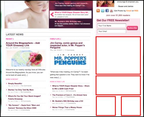 promoting your brand Site-wide Sidebar Ads Located in the right sidebar on every page in large, medium or small sizes.