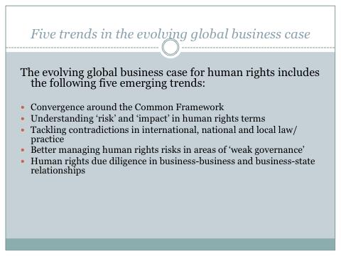 We are currently starting work on the next addition, to be published in June 2012, in partnership with the Global Business Initiative for Human Rights.
