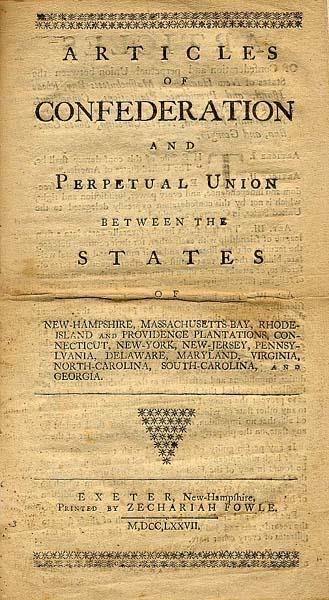 34. The Articles of Confederation Our 1st National government with one