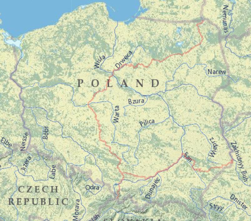 Panel b) elevation map based on European Digital