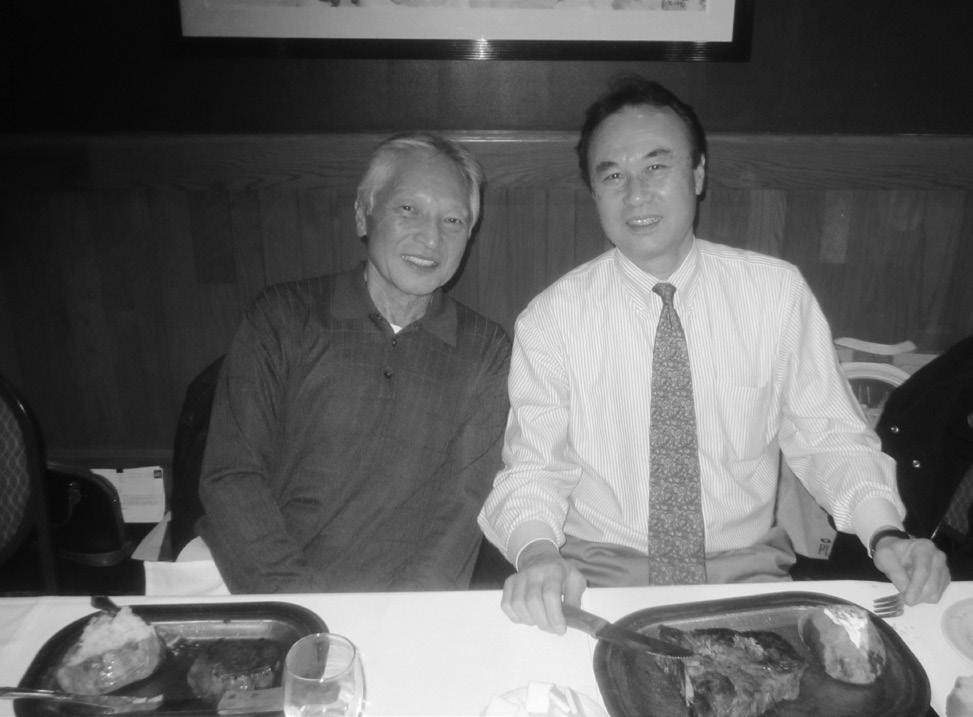 Consul General Hiroshi Furusawa and Gordon Kondo enjoy their steaks at Sayler s Old Country Kitchen