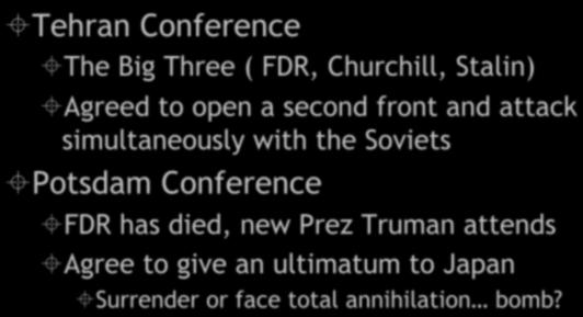 FDR has died, new Prez Truman attends Agree to give