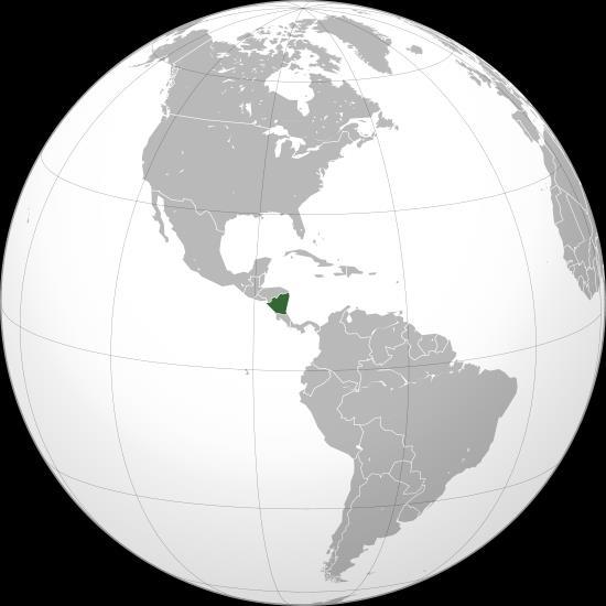 Nicaragua, highlighted to the left, had an oppressive dictatorship.