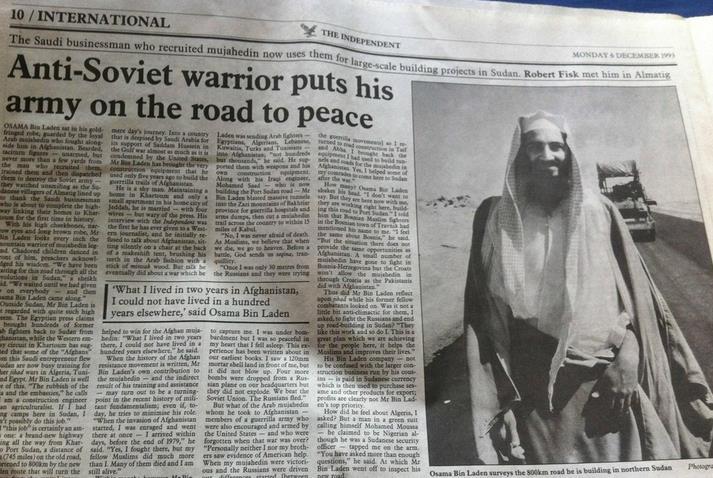 The USA and extremists, like Osama bin Laden, worked together to keep the USSR from controlling Afghanistan.