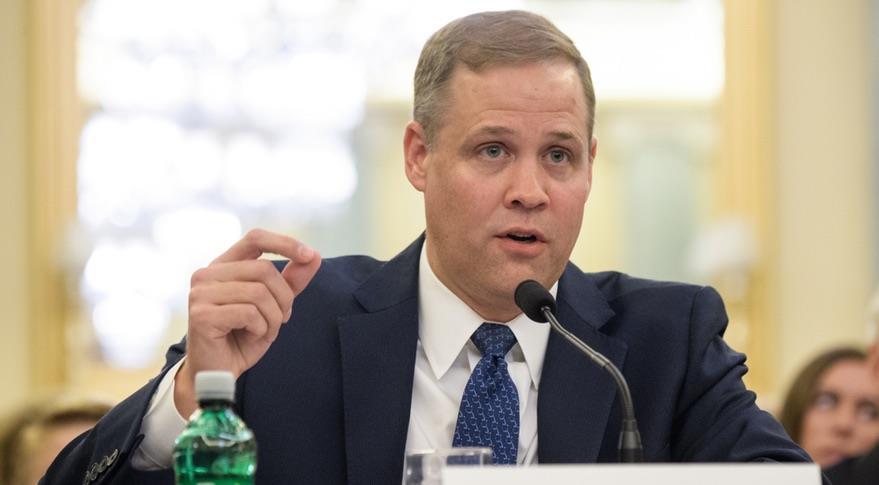 Senate Committee Advances Bridenstine Nomination Rep. Jim Bridenstine (R-Okla.) at his Nov. 1 confirmation hearing to become NASA administrator. The Senate Commerce Committee voted on party lines Nov.