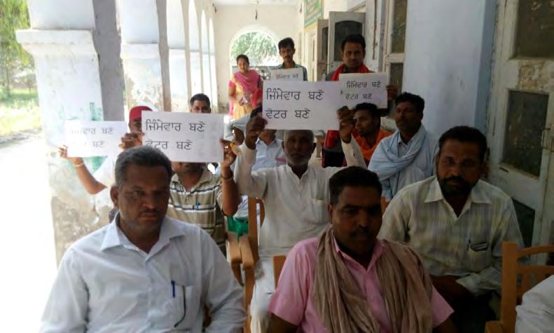 Members of Labour Union displaying slogans for voter