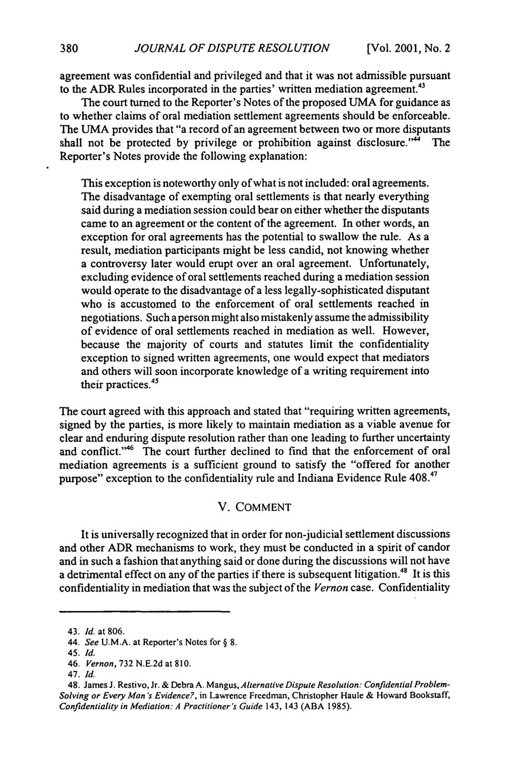 Journal of Dispute Resolution, Vol. 2001, Iss. 2 [2001], Art.