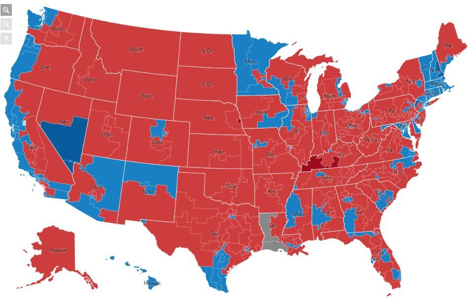 US House of Representatives Results 193 238 Democrats Republicans Net 6,