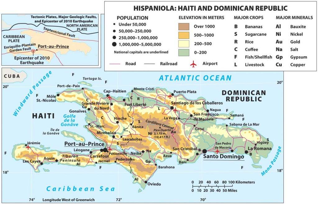 The Greater Antilles: The Dominican Republic Dominican Republic s advantages Wider range of natural environments Stronger resource base Tourism industry