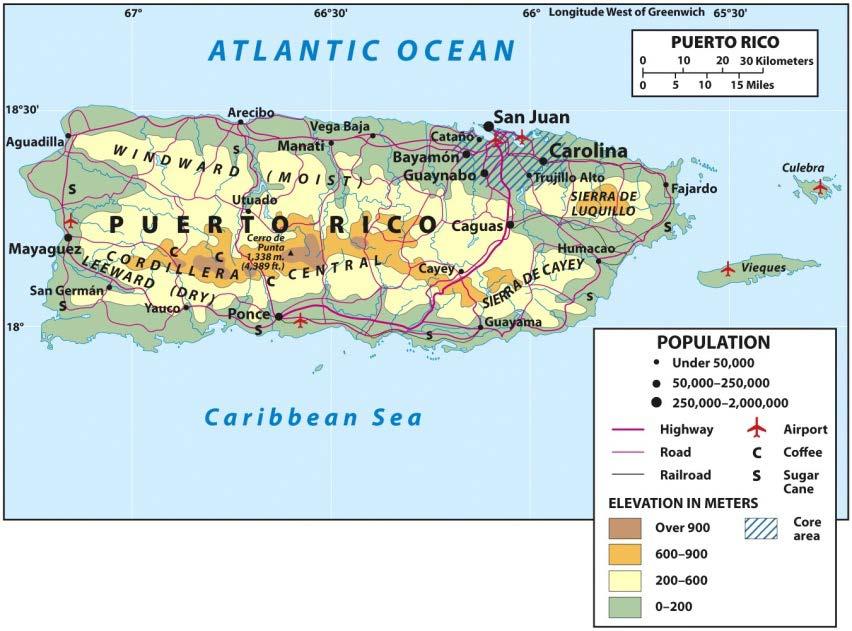 The Greater Antilles: US Commonwealth & a complicated arrangement Has its own constitution, considerable autonomy, & an annual subsidy Weak economy Industrialization & low wages kept