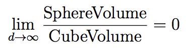 The Curse: Volume of Sphere to Cube As dà, the ratio of the volume of the sphere to the cube gets closer and closer to