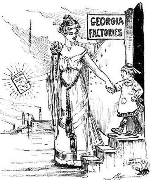 Document 7 The State of Georgia welcomes the operation of the new Child Labor Law. Source: L. C. Gregg, Atlanta Constitution, 1907 (adapted) 7 Based on this cartoon, how will the Georgia Child Labor Law help children?