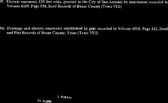 Bexar County, Texas (Tract ill) d. Sanitary sewer, water electric, gas, telephone and cable TV easement.