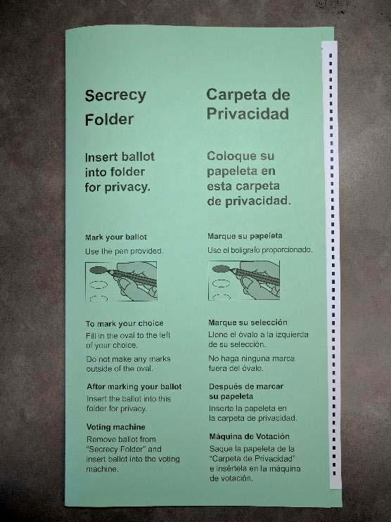 Give the voter a ballot in a Secrecy Folder Make sure you only give one ballot