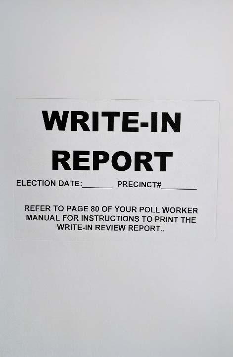 Place it into your Write-In Report envelope.